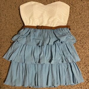 Strapless high waisted dress